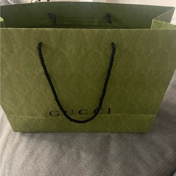 GUCCI LARGE GIFT BAG, GREEN FOLIAGE SHOPPING BAG - Picture 16 of 17